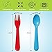 Plaskidy 16 Pc Plastic Toddler Utensils Set - 8 Kids Forks & 8 Kids Spoons, BPA Free/Dishwasher Safe, Brightly Colored Silverware, Great for Toddlers