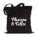 Produktbild JUNIWORDS Jutebeutel, Wähle ein Motiv & Farbe, Mascara & Coffee (Beutel: Schwarz, Text: Weiß)