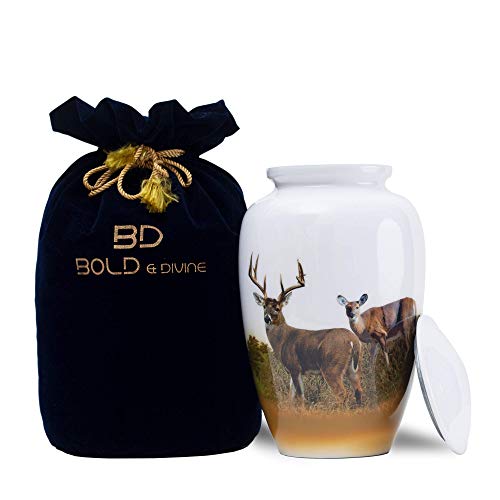 BOLD & DIVINE, urnas de cremación para cenizas humanas, urnas de cremación para cenizas humanas, urnas de cremación para cenizas adultas (urna grande/adulto) con bolsa de terciopelo única Cover