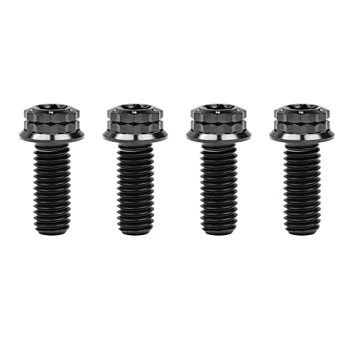 Image of Titanium Flange 12 Point Head M8 x15 20 25 30 35 40 45 50 55 60 65mm Screw Bolt Pack of 4 (M8x20mm, Black)