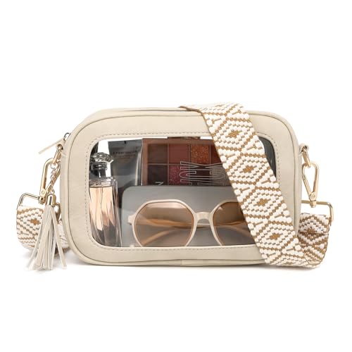 Image of FAIME Clear Bag for Stadium Events, Clear Crossbody Purse for Women, Small Transpartent Bag for Concerts, Sport Events | Stadium Approved