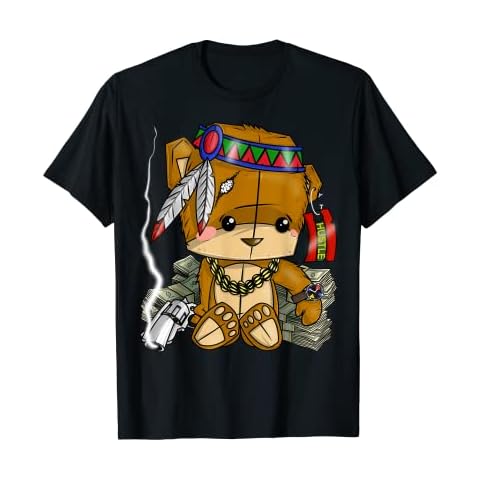 Hustle Clothing For Men Native American Bear Hustler Spirit T-Shirt Cover