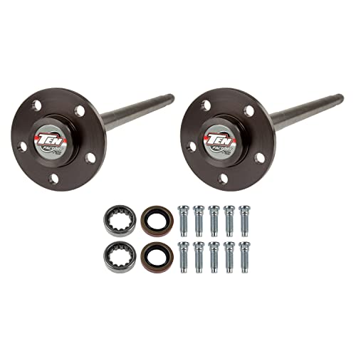 TEN Factory MG22138 Drive Axle Shaft Assembly for Dana 35 Standard, Spline Count: 27, 5x4.5 Bolt Pattern - Includes Left & Right Axles, Bearings, Seals & Studs - Fits Jeep Cherokee/Comanche