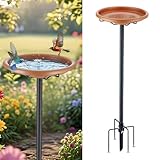 UIABOPZ Bird Bath for Outside, 35 inch Pedestal Bird Baths, Detachable Birdbath with Upgraded 5-Pronged Base for Outdoors Garden Patio Yard Lawn Decor, Metal Bird Bath (Antique Bronze)