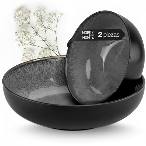 Moritz & Moritz VIDA Juego de cuencos para servir, 2 cuencos grandes de porcelana de, modernos y atemporales, aptos para microondas y lavavajillas