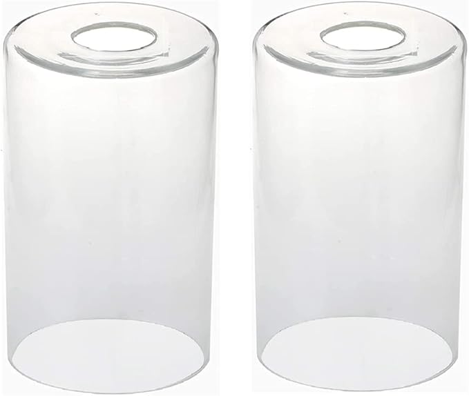 Clear Glass Cylinder Shade, 2 Pack, Pendant Lights Shade Fixture