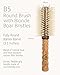 Ibiza Hair Boar Bristle Round Brush (B5-80mm) | Blonde Bristles & Cork Handle | Ideal for Color Treated Tresses | Soft Curls, Big Volume & Large Sections | Adds Shine for Long Styles