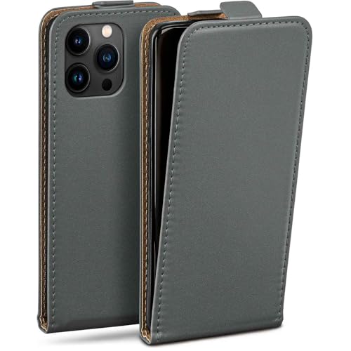 Housse iPhone 15 Pro Max moex étui protection 360 rabat film écran gris