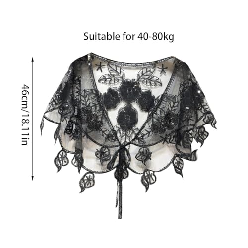 Women's 1920s Shawl Cape Flapper Cover Up Evening Dress Wedding Bridal Cape Mesh Shawl Wraps2