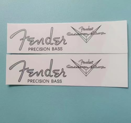 Fits For Fender Electric Guitar & Bass Head Stickers - 16 CS P bass Logo Water Transfer Stickers - Trademark Tearable Film