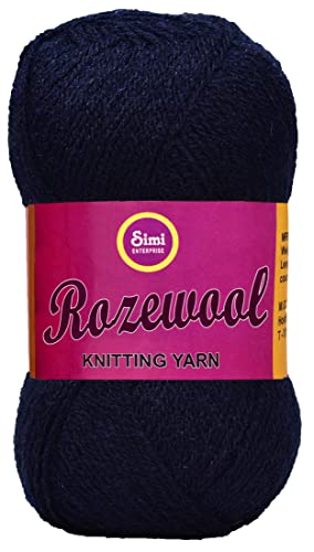 Image of Rosemary Navy 400 GMS Wool Ball Hand Knitting Wool /Art Craft Soft Fingering Crochet Hook Yarn, Needle Knitting Yarn Thread Dyed-XB Art-GJI