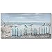 amatop Ocean Beach Wall Art 3D Framed Hand-Painted Seascape Oil Painting Perching Bird Canvas Artwork 'The Tranquility by The Sea Shore' for Living Room Bedroom Decor Coastal Blue
