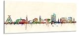 Acrylglas Wandbild Herne Skyline Panorama - Acrylglas mit Alu-dibond-Aufhängesystem - Farbe (div. Größen) - Kunst Druck auf Acrylglas 50x140cm