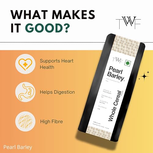 Image of TWF Pearl Barley | 2 Kg | Premium Hulled Whole Barley Grains | Jau | Jav | Barli | Yavalu | Yava | 100% Natural & Unpolished | High Fiber for Baking & Cooking | Ancient Grain | Perfect for Plant-Based Diets | Ideal for Soups, Salads, Risottos, Khichdi & Everyday Healthy Meals | Cooks Like Rice | Ideal for Risottos & Soups