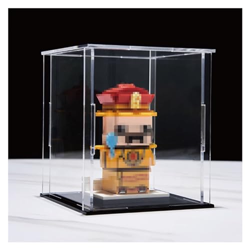 GOCHUSX Acrylic Display Case, Model Display Shelf, Stackable Shoe Organizer, Protection Showcase, Countertop Cube Organizer Display Stands (Color : Black, Size : 20x30x10cm)