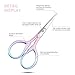 Lobodt Personal Care Professional Beauty Tools (pink) Small scissors Facial hair removal and ear, nose and eyebrow, beard trimming Stainless steel fine straight head scissors