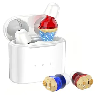 Rechargeable Digital Hearing Aids for Seniors, 2 Channel Ear Amplifier, Noise Cancellation, Invisible Sound Amplifier