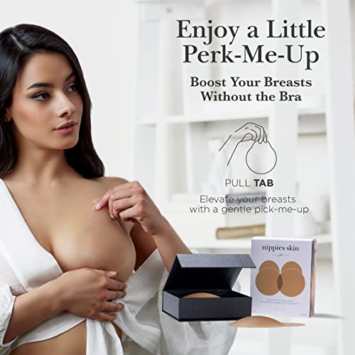 Image of Nippies Nipple Covers for Women - Reusable Sticky Silicone Pasties with Travel Case - Original Circle or Lift Style Available