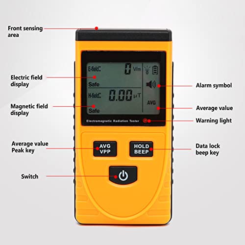 LIZHOUMIL EMF Meters Radiation Detector, Handheld Digital Electromagnetic Field Radiation Detector with Sound and Light Alarm for Home Office Work Outdoors - Thumbnail 2