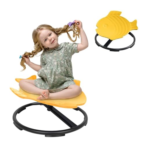CHIIRAKU Kids Swivel Chair – Fish-Shaped Spinning Chair for Children with Autism, Sit and Spin Toy...