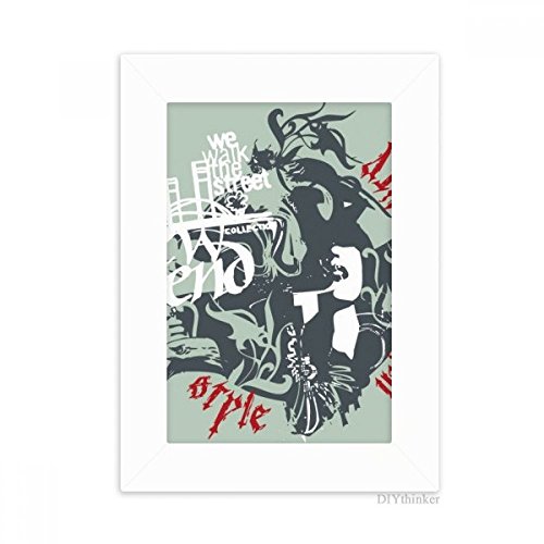 Cadre photo de bureau 10.2x15.2cm DIYthinker avec motif graffiti blanc moderne - 2