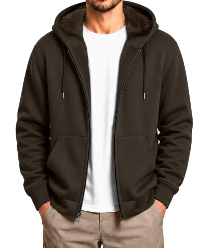 SCODI Hoodies for Men Zip Up Heavyweight Fleece Sweatshirt Thick Jacket L - image 1