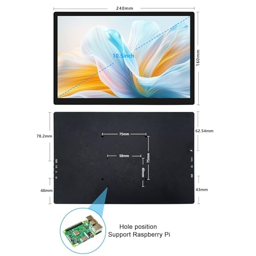 Image of 10.5 Inch OLED Touchscreen Portable Monitor - 2560x1600 2.5K Ultra-Thin External Touch Display with CNC Metal Case & Speaker Travel Secondary Display for Raspberry Pi, Window, macOS, PC, Switch, PS5