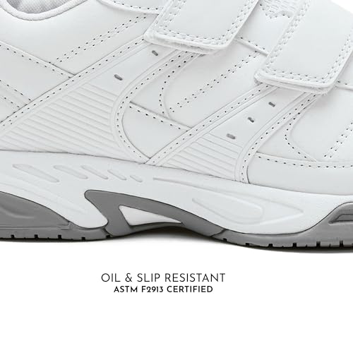 AVIA Men's Avi-Union II Strap Food Service Shoe, White/Chrome Silver, 13