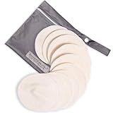 Kindred Bravely Organic Reusable Nursing Pads, Washable, for Breastfeeding & Leaking with Carry Bag, 10 Pack 5.5' D (Twilight Busty)