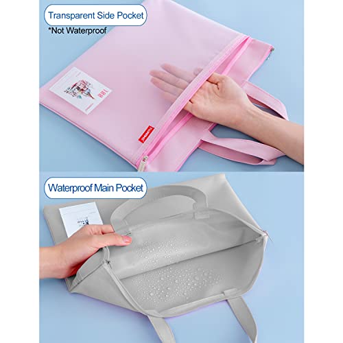 Pendancy Mesh Zipper Pouch 11X13.7 In, Large Double Pocket Waterproof File Bag With Handle, A4 Size Foldable Document Storage For Puzzle Project/Cross Stitch/Travel/School/Office（Gray） #TOP2