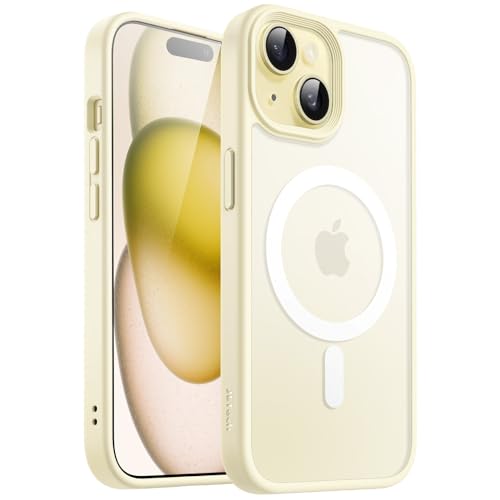 JETech Magnetic Matte Case for iPhone 15, Yellow