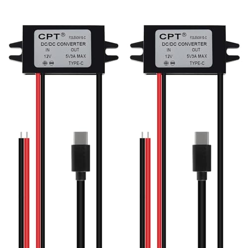 Image of 2Pcs USB C Converter Waterproof 12V /24V to 5V Converter DC-DC Type-C Step Down Module 3A Power Adapter Voltage Regulator Car Power Converter Adapter