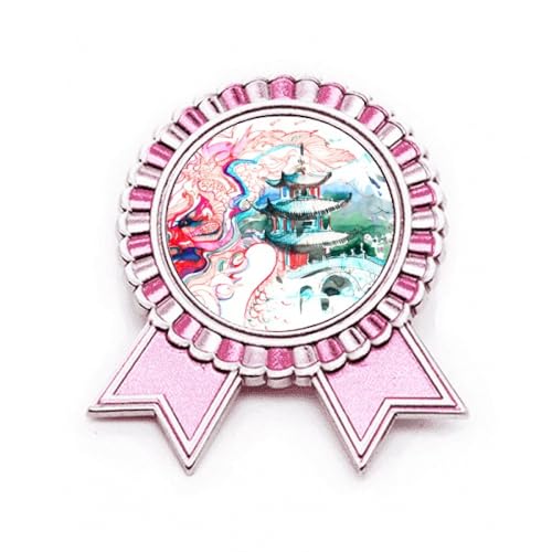 Broche dragon chinois rose en métal M pour égayer vos tenues de bureau