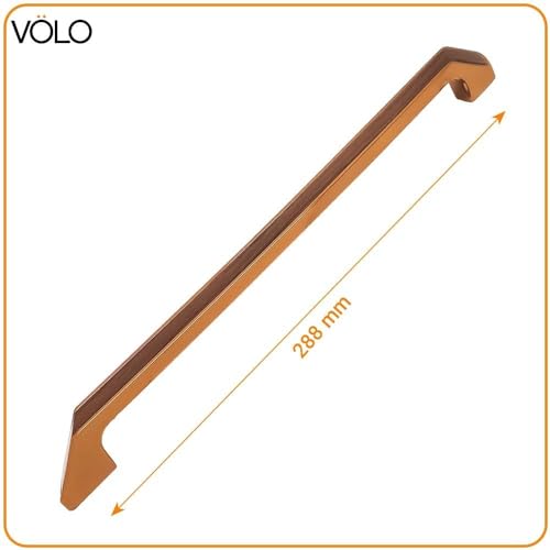 Image of VOLO Pvd Rose Gold and Qubic Design, Wardrobe Door /Cabinet Door /Drawer Pull Handle for Kitchen /Office /Bedroom /Winodw Sliding Closet. (R-145) (288mm) (2)