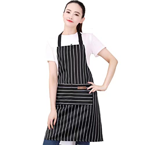 Ruibolu Adjustable Bib Apron With 2 Pockets Cooking Kitchen Cotton Aprons For Women Men Chef Restaurant Bbq Painting Crafting cover