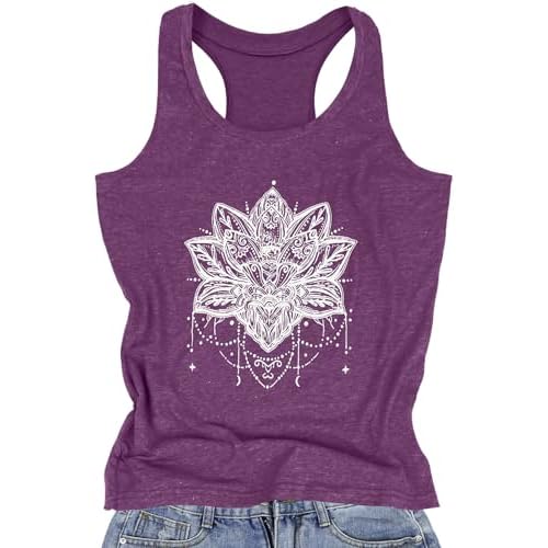 Racerback Tank Tops for Women Summer Sleeveless Round Neck Casual Graphic Tunic Shirts 2026