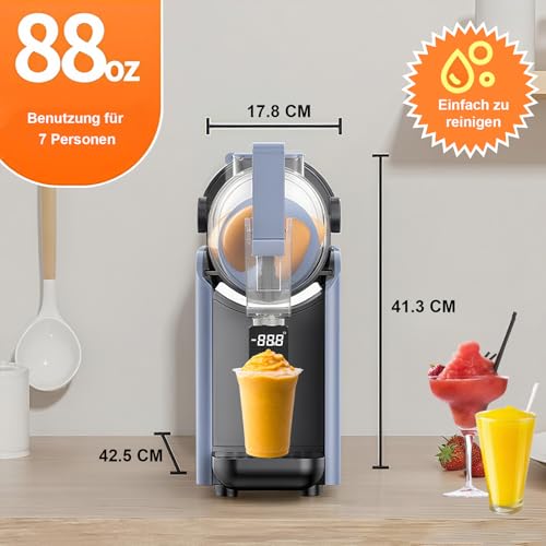 2L Slush Maschine für zu Hause, Slushie Maschine mit Selbstreinigung, keine Eis erforderlich, 5 Voreingestellte Programma, für die Slushie, kalte Getränke, Gekühlten Kaffee, Milchshake & Margaritas – Bild 6