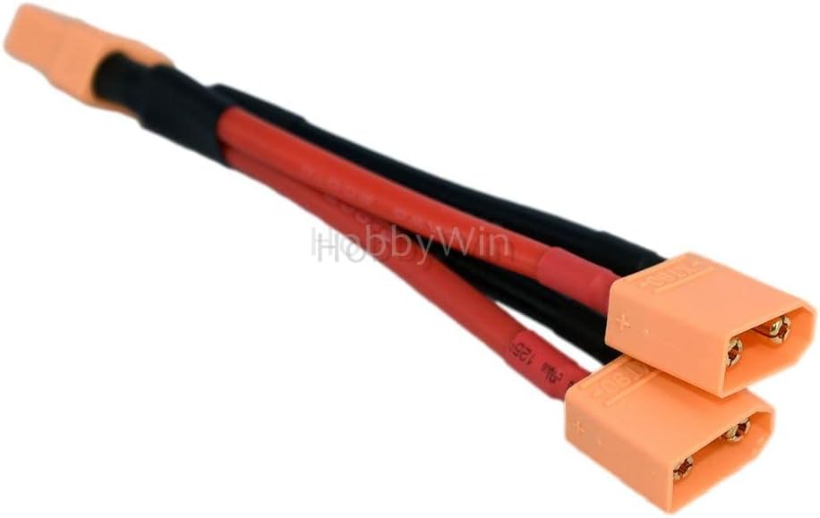 XT90 Plug Parallel Connection Cable 10awg Wire 1 Female + 2 Male (5pcs)