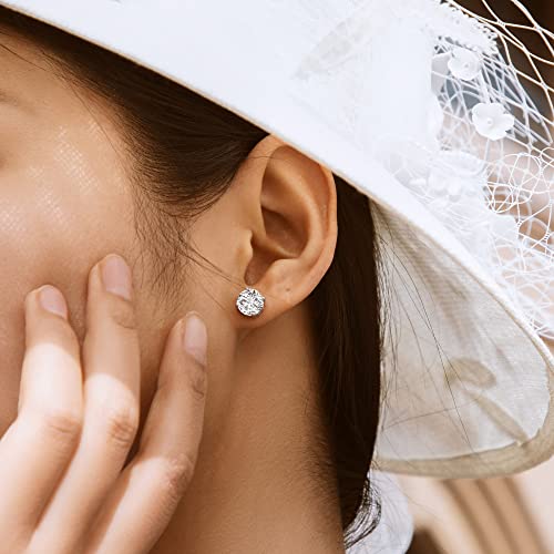 Helloice Moissanite Stud Earrings Screw Back Lab Created Diamond For Women 925 Sterling Silver Earring 18K White Gold Plated Moissanite Jewelry Gifts For Women Men #TOP2