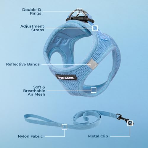 Image of Voyager Step-in Pet Harness - All Weather Mesh, Adjustable Step in Harness for Cats and Dogs by Best Pet Supplies - 307S Baby Blue, M