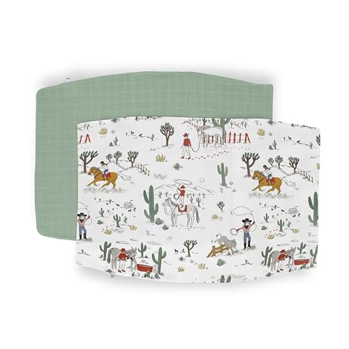 Image of Little Unicorn Standard Pillowcase 2 Pack | Super Soft & Breathable Muslin Fabric | Snug Envelope Closure | for Crib and Toddler Bed (Cow Poke)
