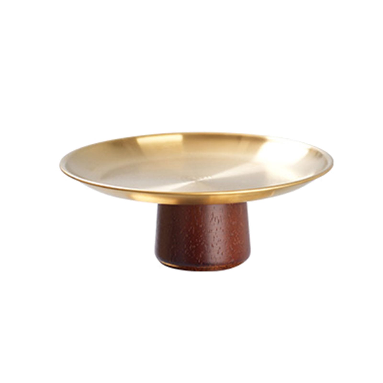 Hsyzygian Stainless Steel Round Serving Tray for Snacks and Dessert Elegant High Footed Cake Plate Practical Appetizer Platter Stainless Steel Appetizer Platter