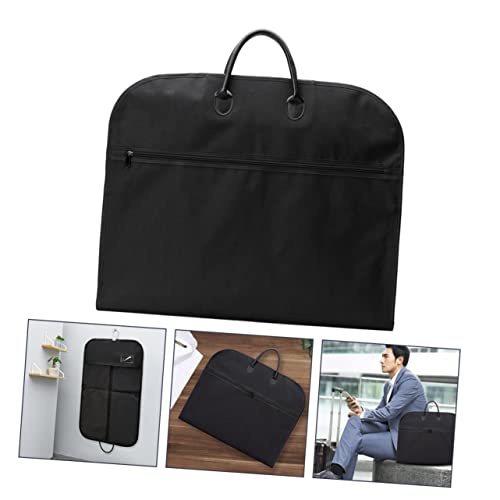 1pc Portable Suit Bag Folding Garment Storage Cover Hanging Travel Clothes Bag for Coats Tuxedos Jackets for Business Trips and Closets Black3
