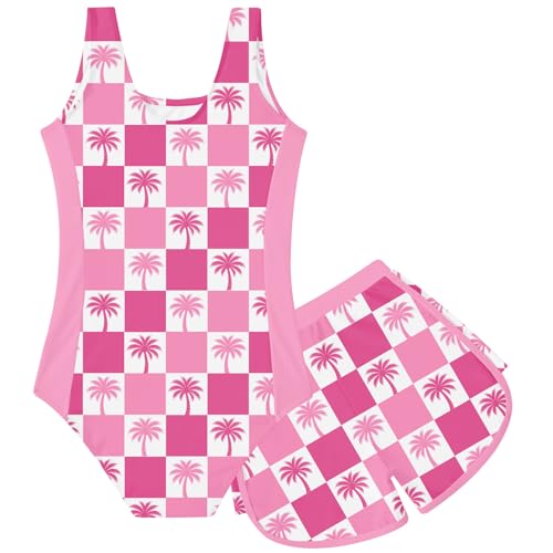 Image of TUONROAD Toddler Girls One Piece Swimsuit 2Pcs Bathing Suit Kids Swimwear with Short for 3-9