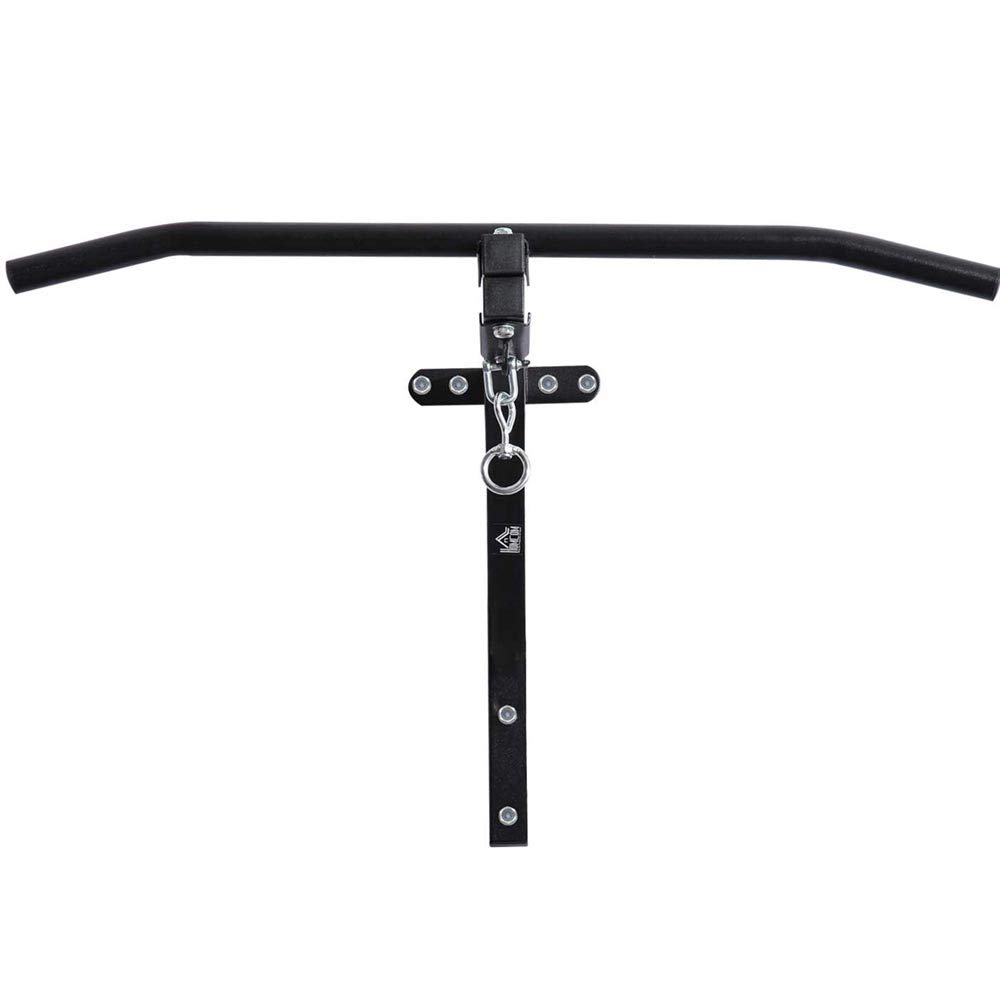 BAKAJI Braccio Supporto per Sacco da Boxe a Parete Allenamento Pugilato da Muro con Barra Sollevamenti Trazioni Fitness Palestra Cardio in Acciaio Dimensione 93 x 47 x 51 cm Colore Nero