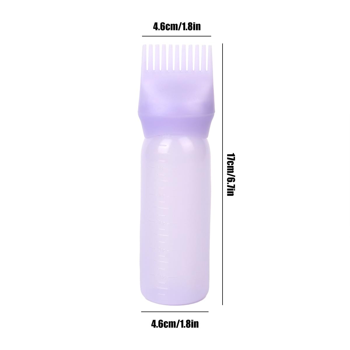 FXSPLCZ Wurzelkamm-Applikatorflasche – 170 Ml, Mit Skala, Für Haarfärbemittel & Haaröl, 2 Stück (violett & Weiß)