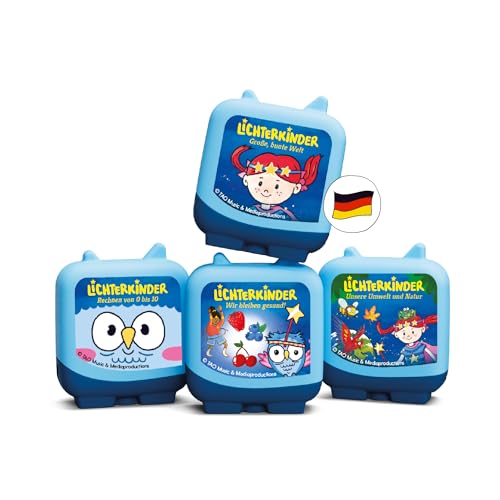 Tonies Clever Tonie 4er Set: Lichterkinder – Lernen mit LIKI und LUMI für die Toniebox, Kinder Hörspiel mit Musik, ab 5 ...