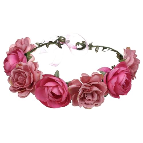 Couronne de fleurs artificielles rose saumon anti-glisse accessoire cheveux mariage