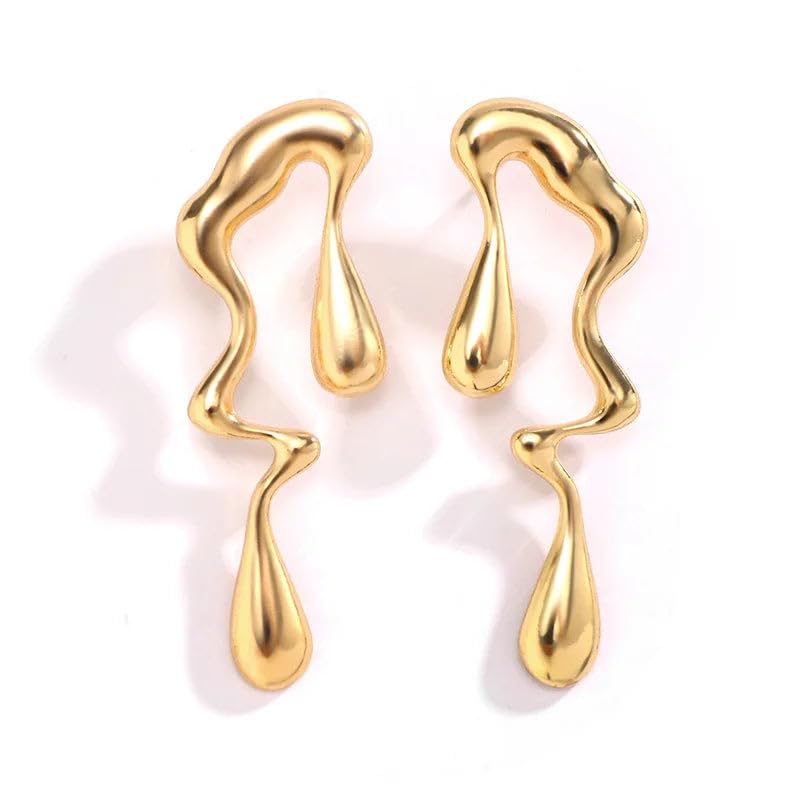 Image of Drop Dangle Earrings Set for Women and Girls | Celebrity Inspired Trendy Stylish Gold Plated Earrings Set Of 1