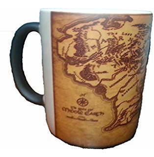 Image of Middle Earth Map, Lord of The Rings Mug - Morph Magic Mug - Heat changing